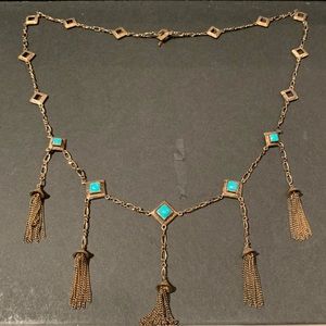 Melinda Maria turquoise tassel necklace
